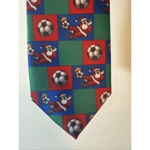 Santa Playing Soccer‎ Tie